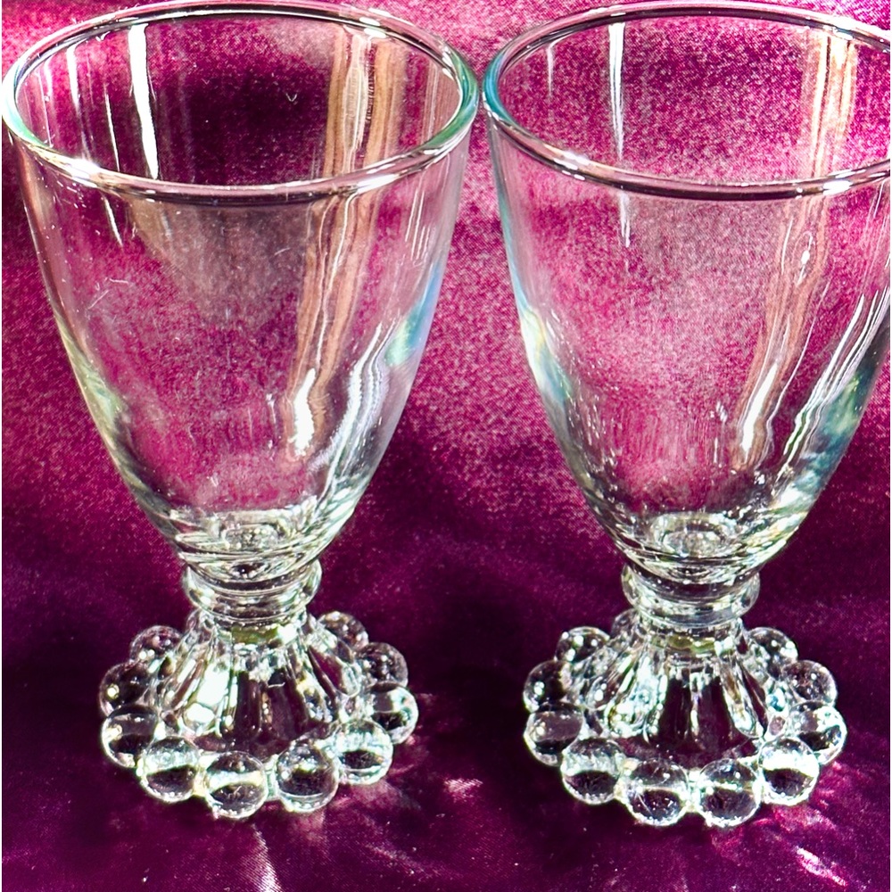 ANCHOR HOCKING VINTAGE WINE GLASSES 1950s—Glass Beaded Base—Rare &  Elegant Find